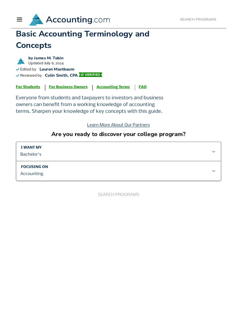 Basic Accounting Terms and General Principles Guide | PDF | Debits And ...