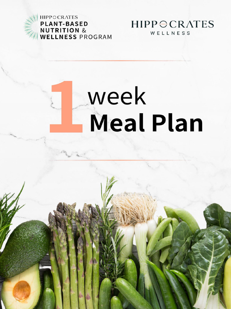 One Week Meal Plan | PDF | Salad | Dill