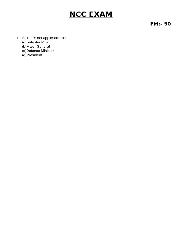 NCC Exam | PDF