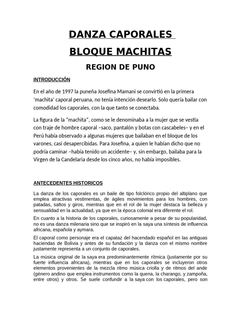 Botas Machitas en la Danza Caporal | PDF | Bailes