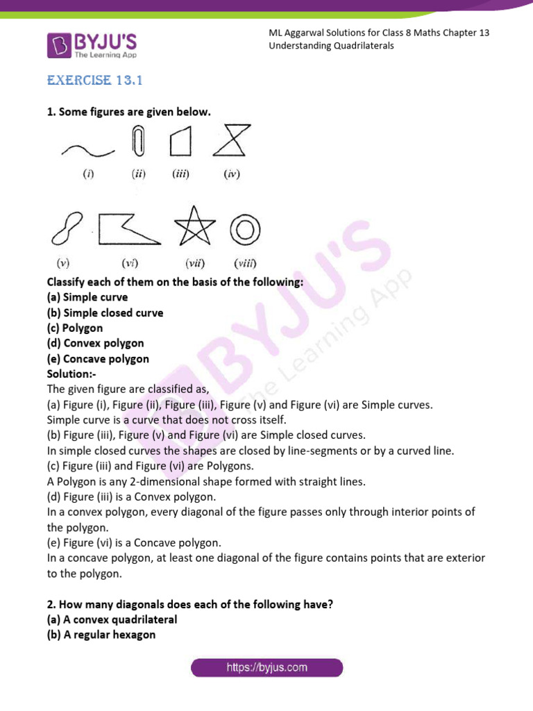 Class 8 Maths: Quadrilaterals Solutions | PDF | Rectangle | Convex Geometry
