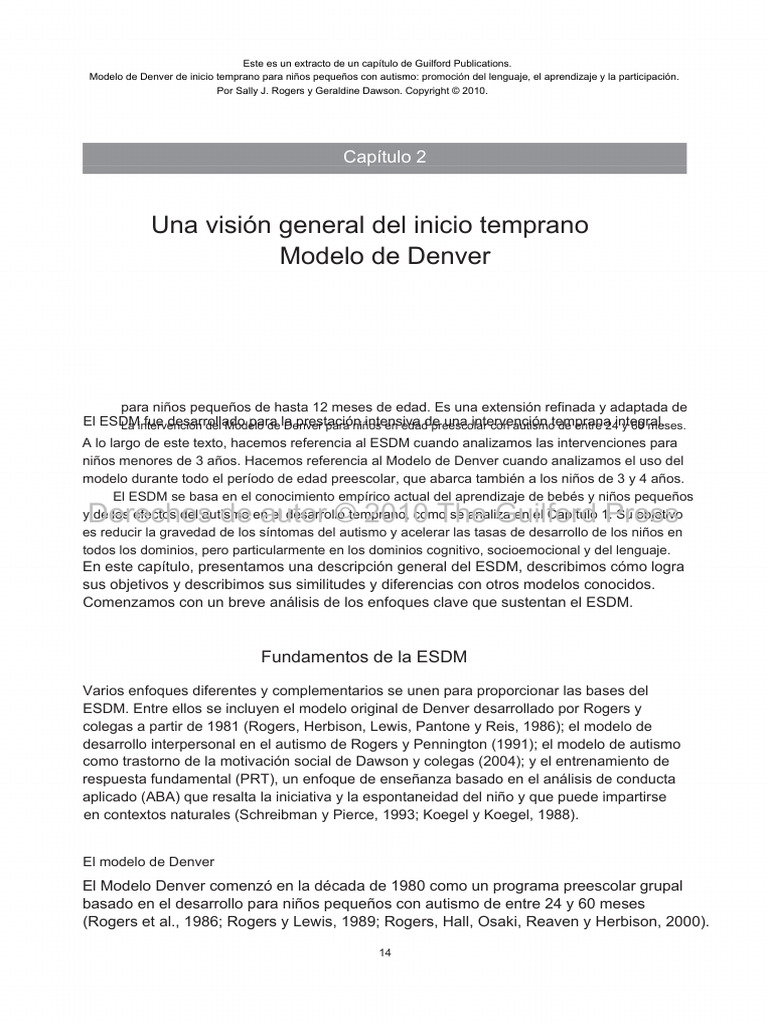 Introducción al Modelo ESDM para Autismo | PDF | Aprendizaje | Autismo