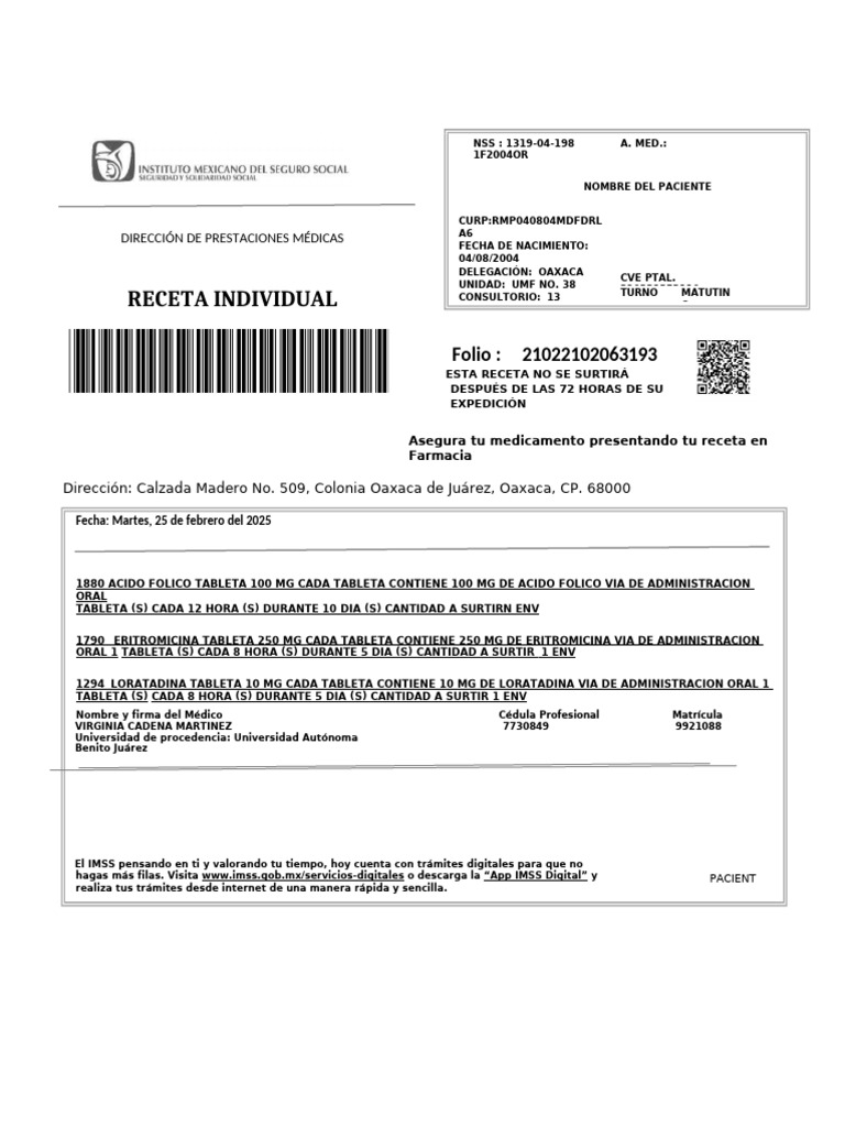Receta 2023 1 | PDF | Farmacia | Medicina CLINICA
