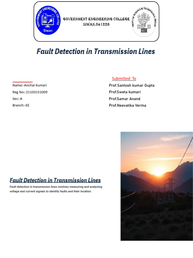 Fault Detection in Transmission Lines | PDF
