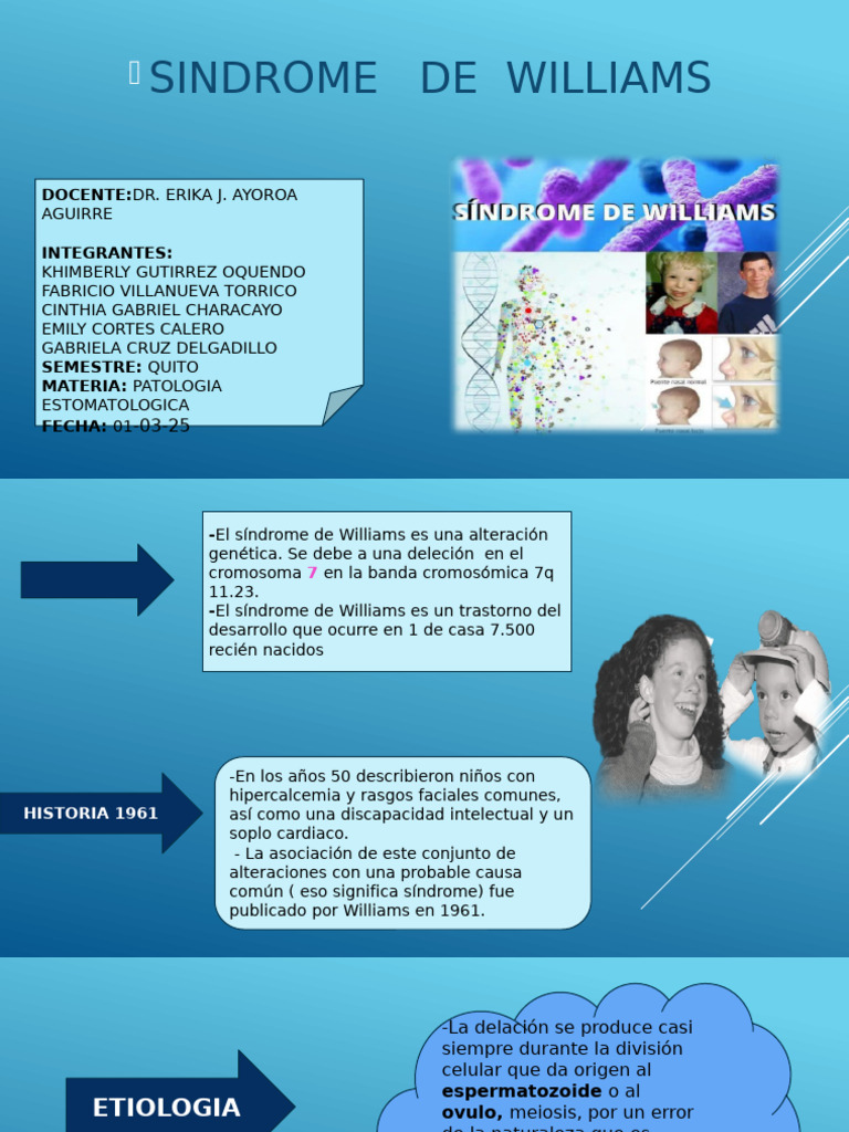 Sindrome de Wiliams | PDF | Especialidades Medicas | Enfermedades y ...