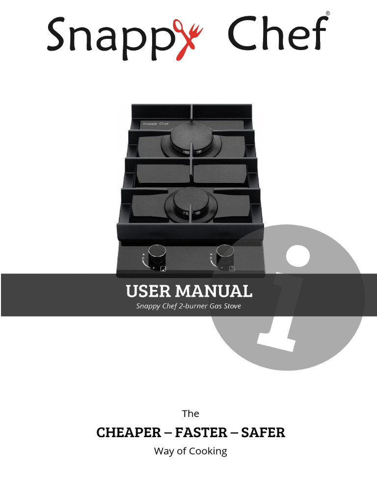 Snappy Chef 2-Burner Gas Stove Manual | PDF | Kitchen Stove | Leak