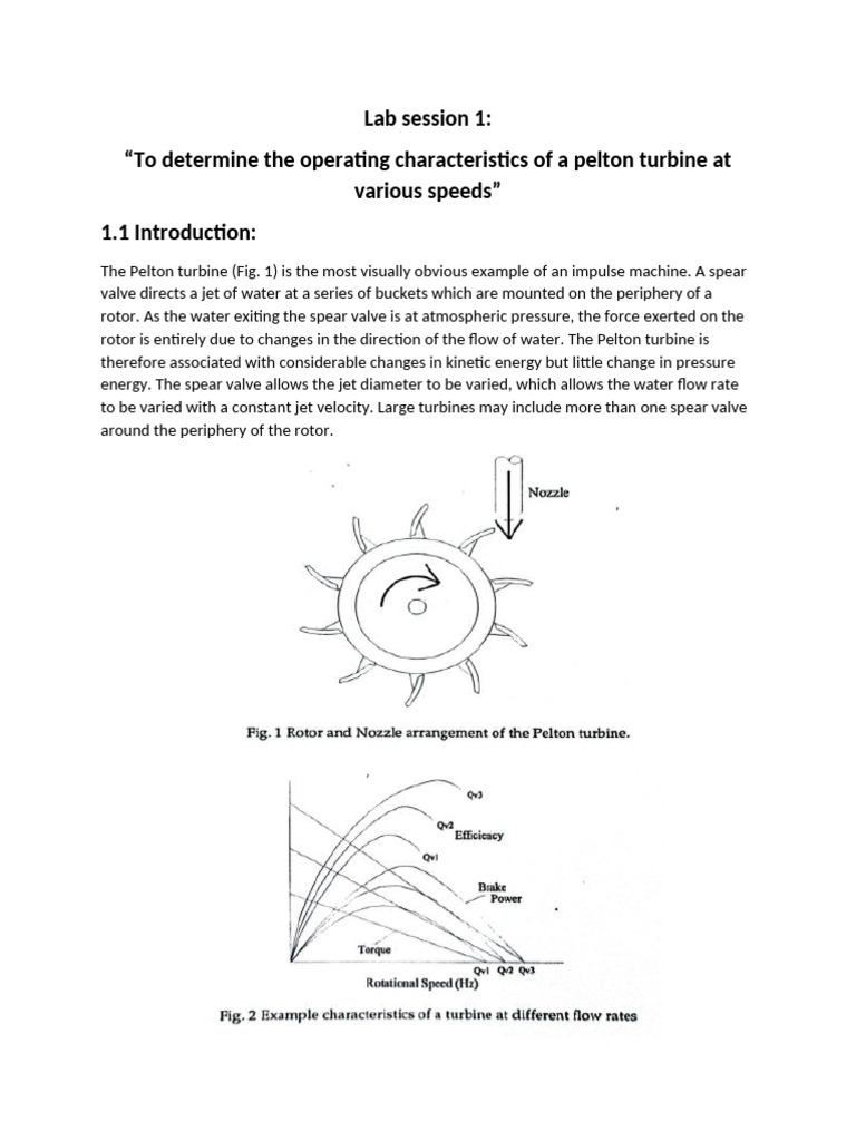 Operating Characteristics of Pelton Turbines | PDF | Turbine | Jet Engine