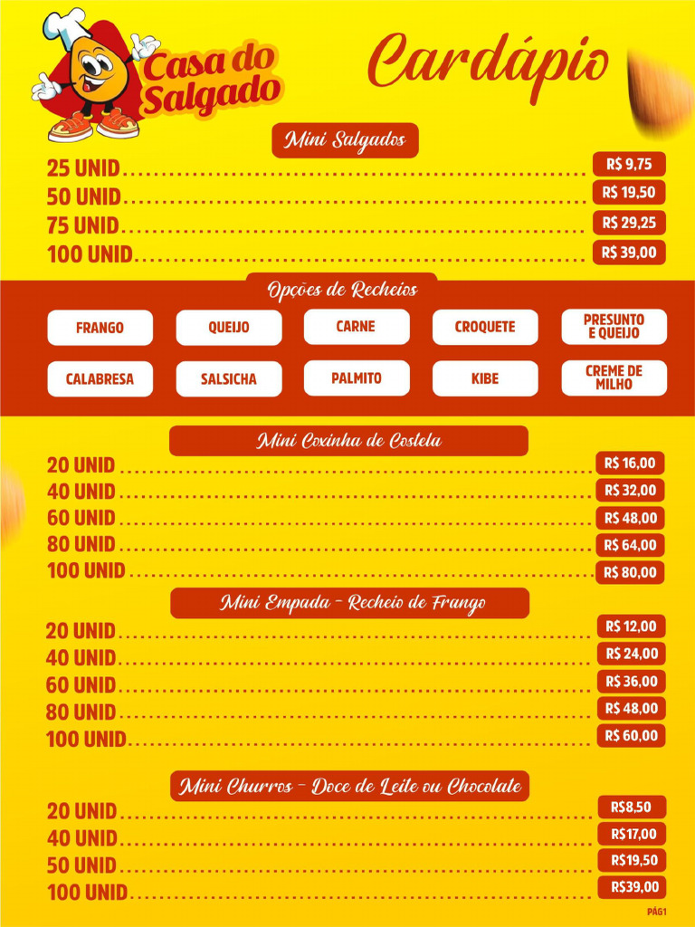 Cardapio Casa Do Salgado 6 | PDF