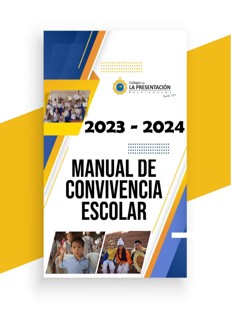 Manual de Convivencia Escolar 2023-2024 | PDF | Educación de la primera ...