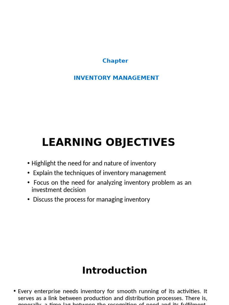 Effective Inventory Management Techniques | PDF | Inventory | Cost