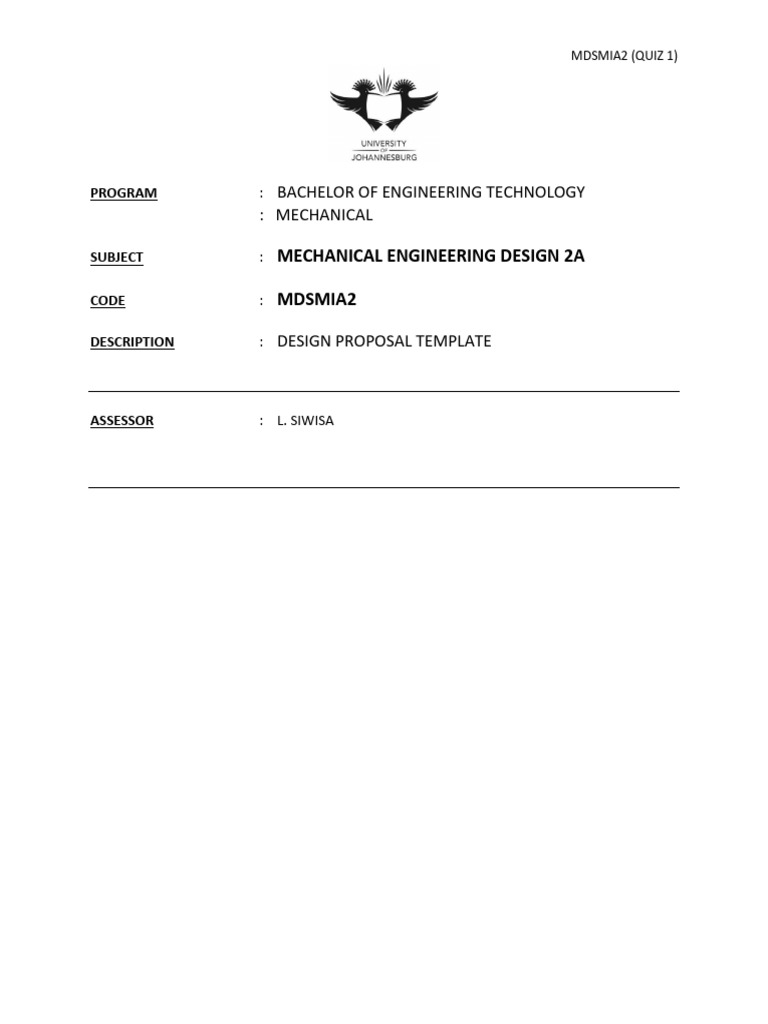 Design Proposal Template for Engineering | PDF