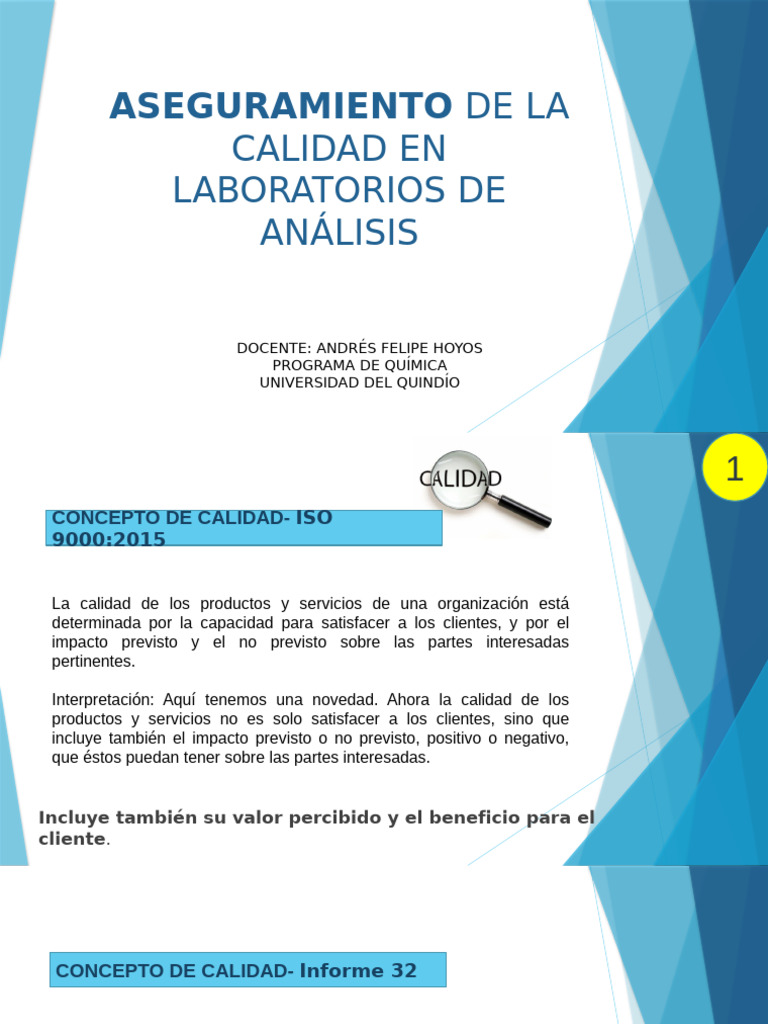 Aseguramiento de Calidad en Laboratorios | PDF | Calidad (comercial ...