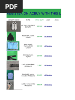 Reps Haul Spreadsheet | PDF | Renminbi | Fashion