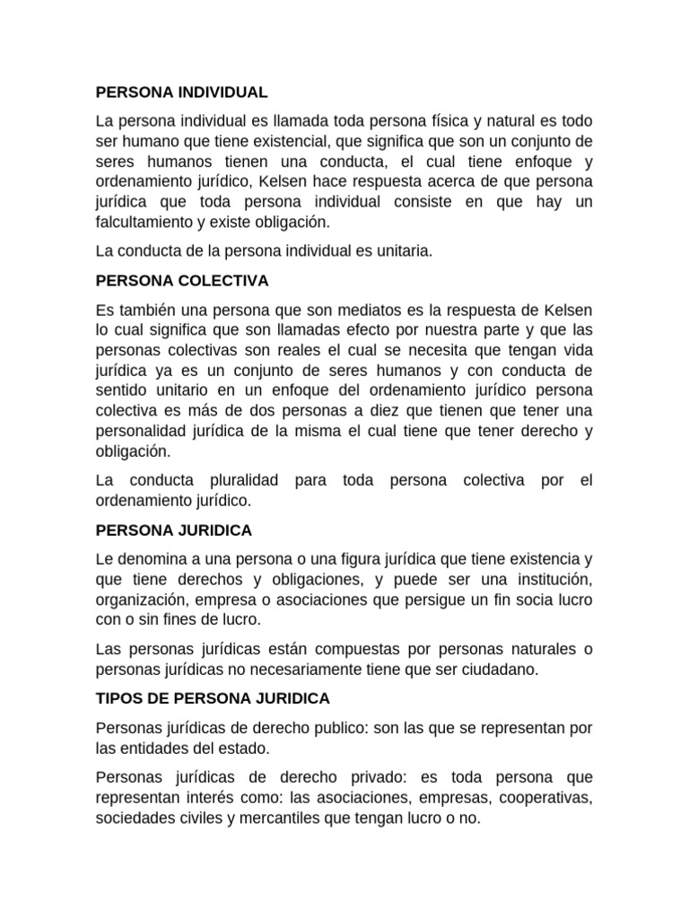 Definición de Persona Individual | PDF