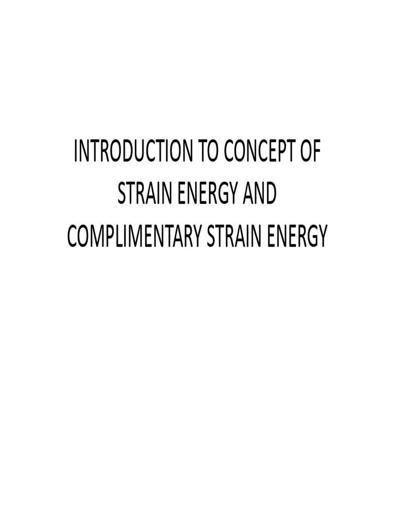 Strain Energy and Deflection Analysis | PDF
