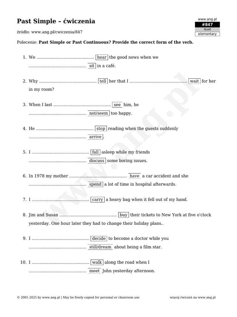 WWW Ang Pl-Exercise-00847 | PDF