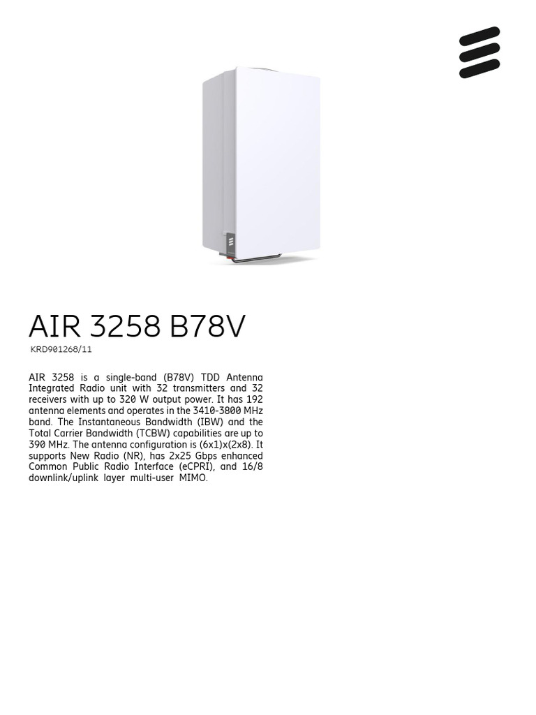 Ericsson AIR 3258 B78V Specifications | PDF | Duplex
