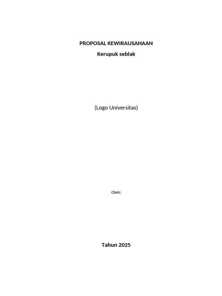 Proposal Usaha Kerupuk Seblak 2025 | PDF