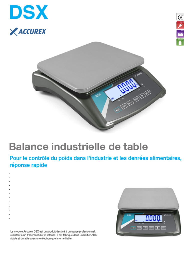 Balance Accurex DSX : Précision et Fiabilité | PDF | Balance (instrument)
