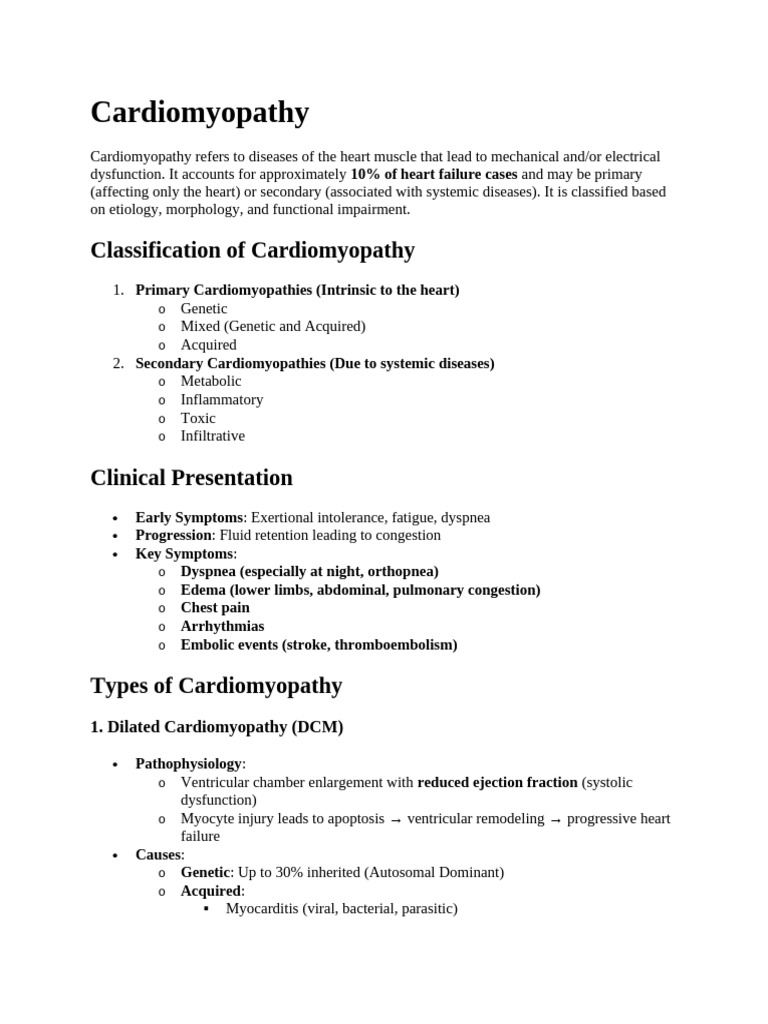 Cardiomyopathy | PDF | Heart Failure | Heart