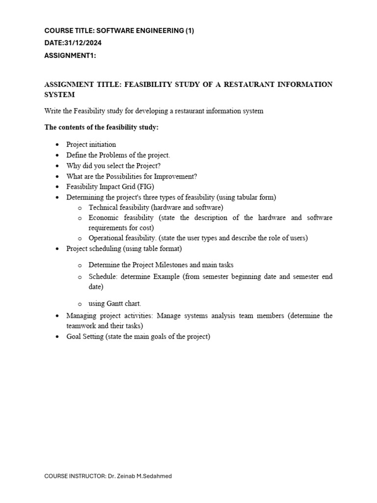 Restaurant Information System Feasibility Study | PDF | Windows 10 ...