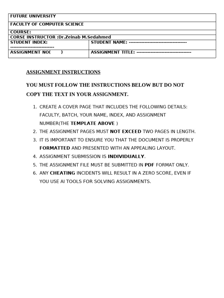 Computer Science Assignment 1 Guidelines | PDF
