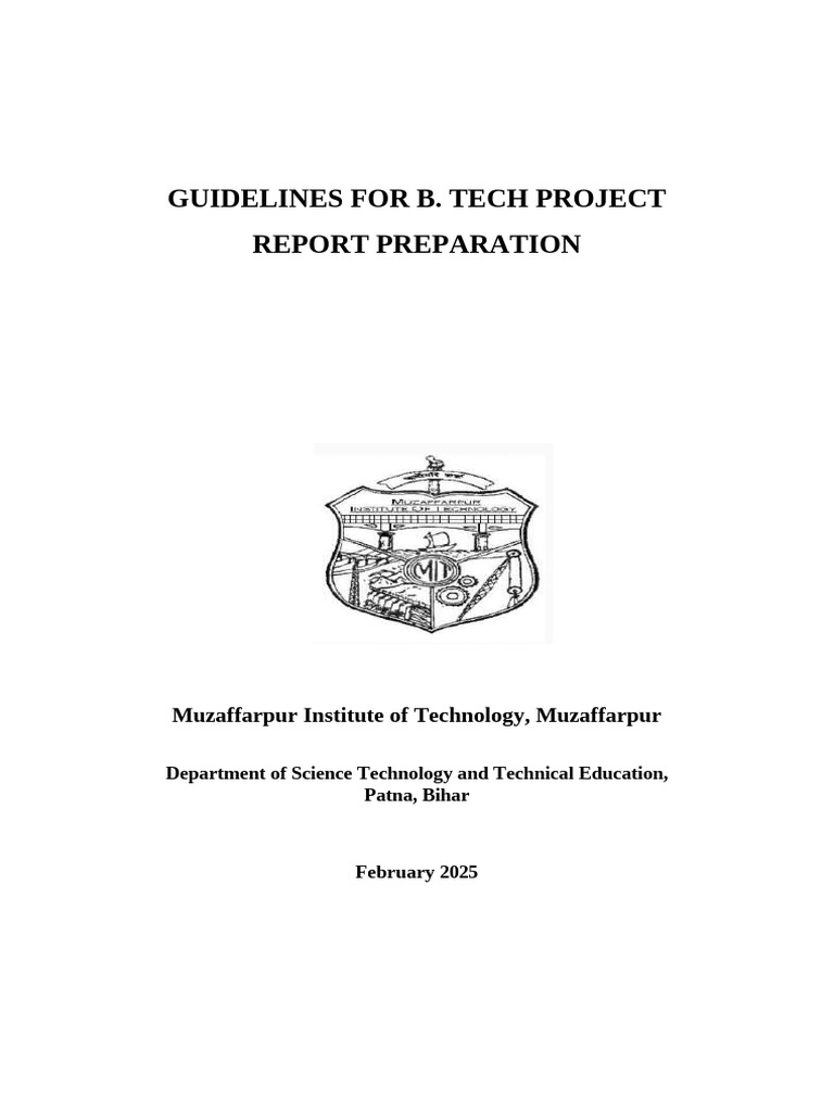 B. Tech Project Report Guidelines | PDF | Thesis | Paragraph