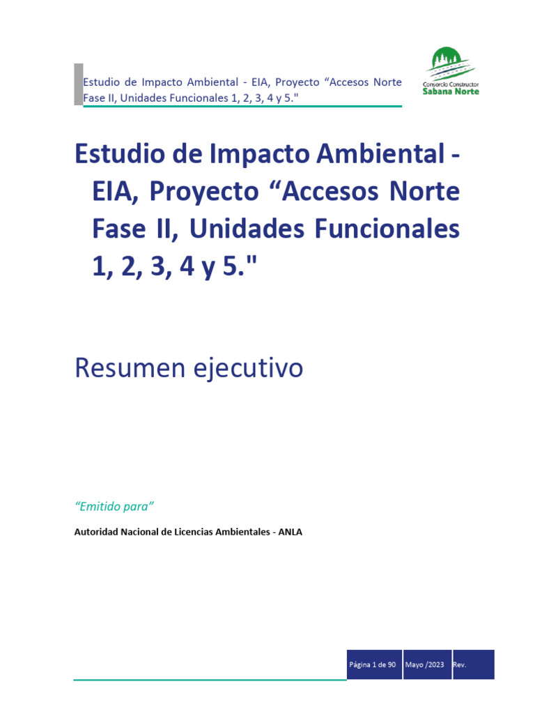 EIA Proyecto Accesos Norte Fase II | PDF | Evaluación de impacto ...
