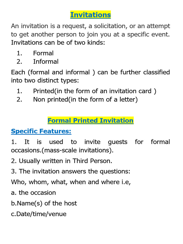 Online Invitation Guidelines | PDF