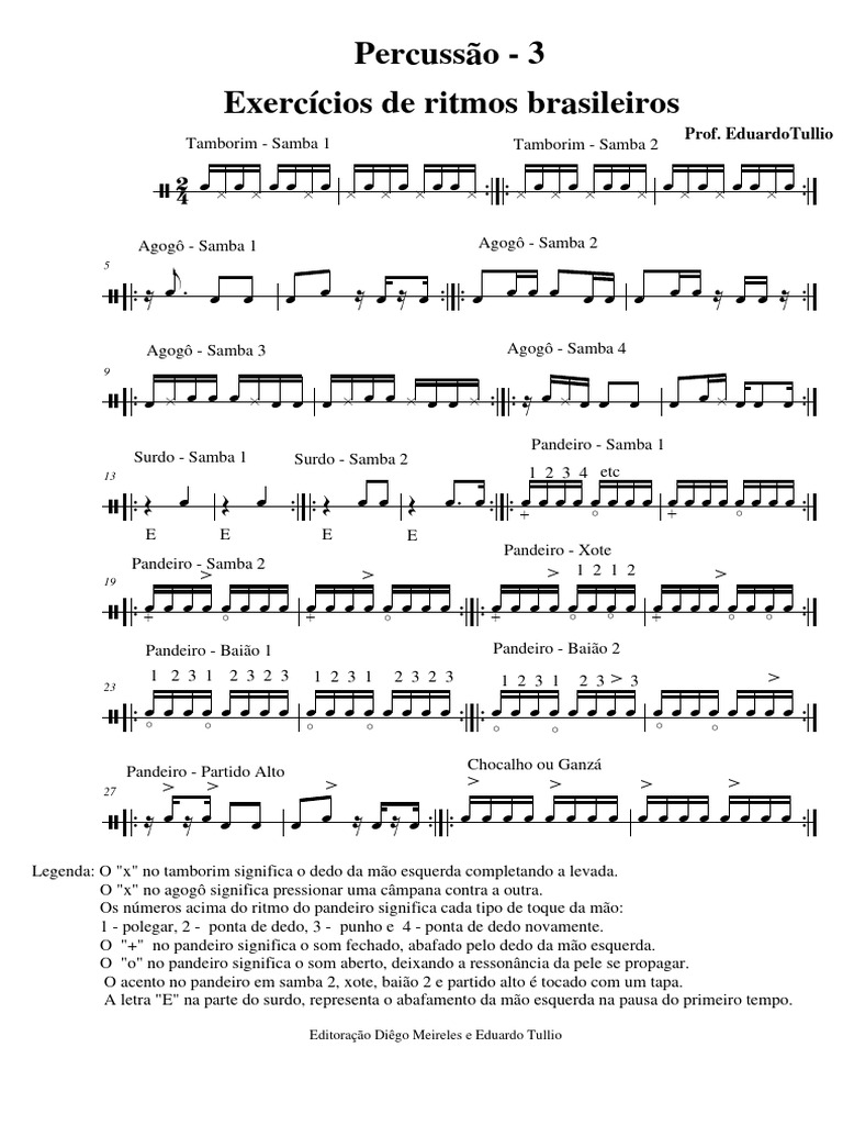 Exercicios de Ritmos Brasileños | PDF