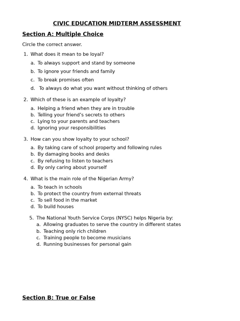 CIVIC MID TERM | PDF