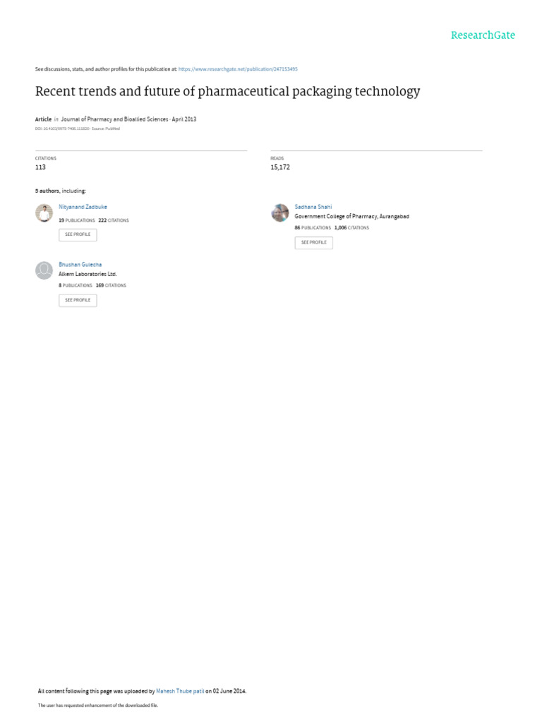 Pharma Packaging Trends & Future | PDF | Holography | Radio Frequency ...