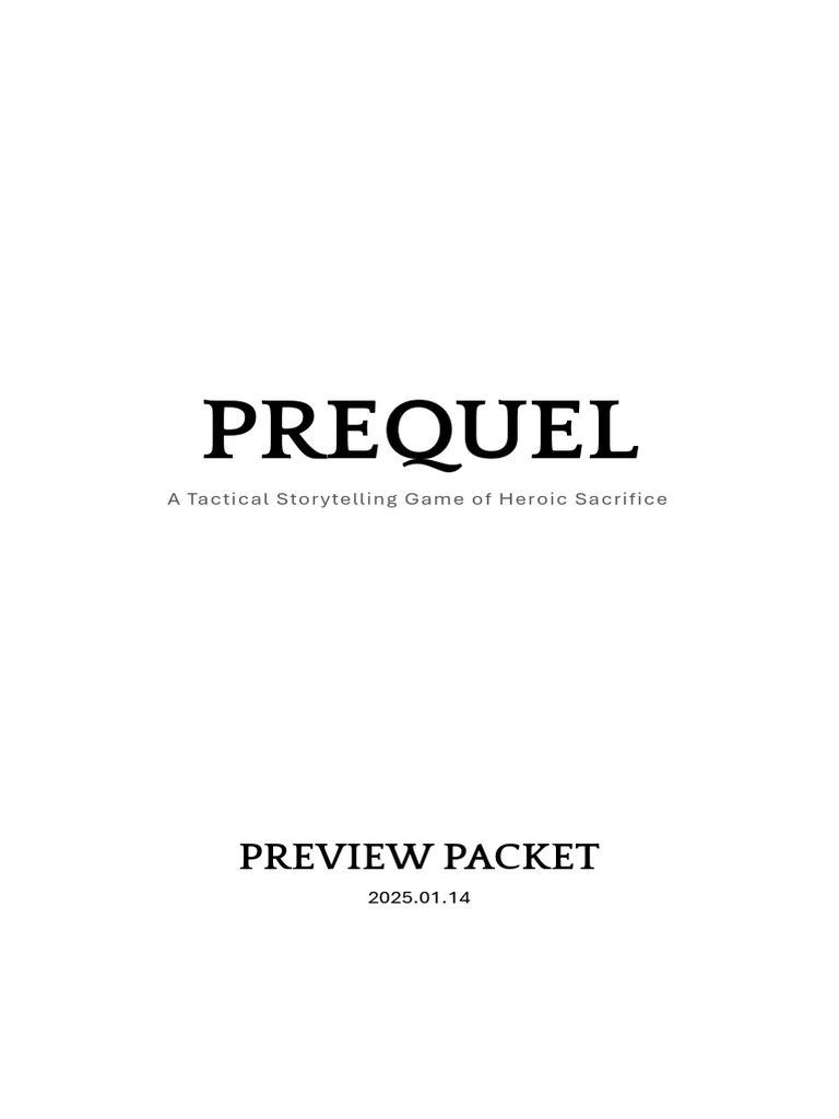 Picture of PREQUEL: Tactical Storytelling RPG Preview | PDF | Quest