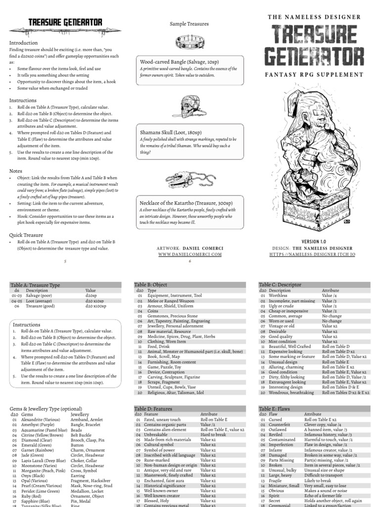 Treasure Generation Guide | PDF | Gemstone | Softlines (Retail)