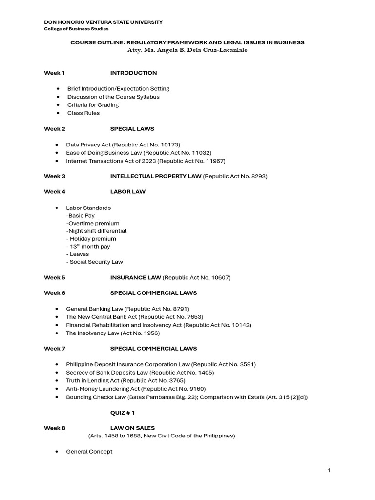 Law 3 Course Outline - AADL 2nd Semester SY 2024 2 - 250206 - 123110 ...