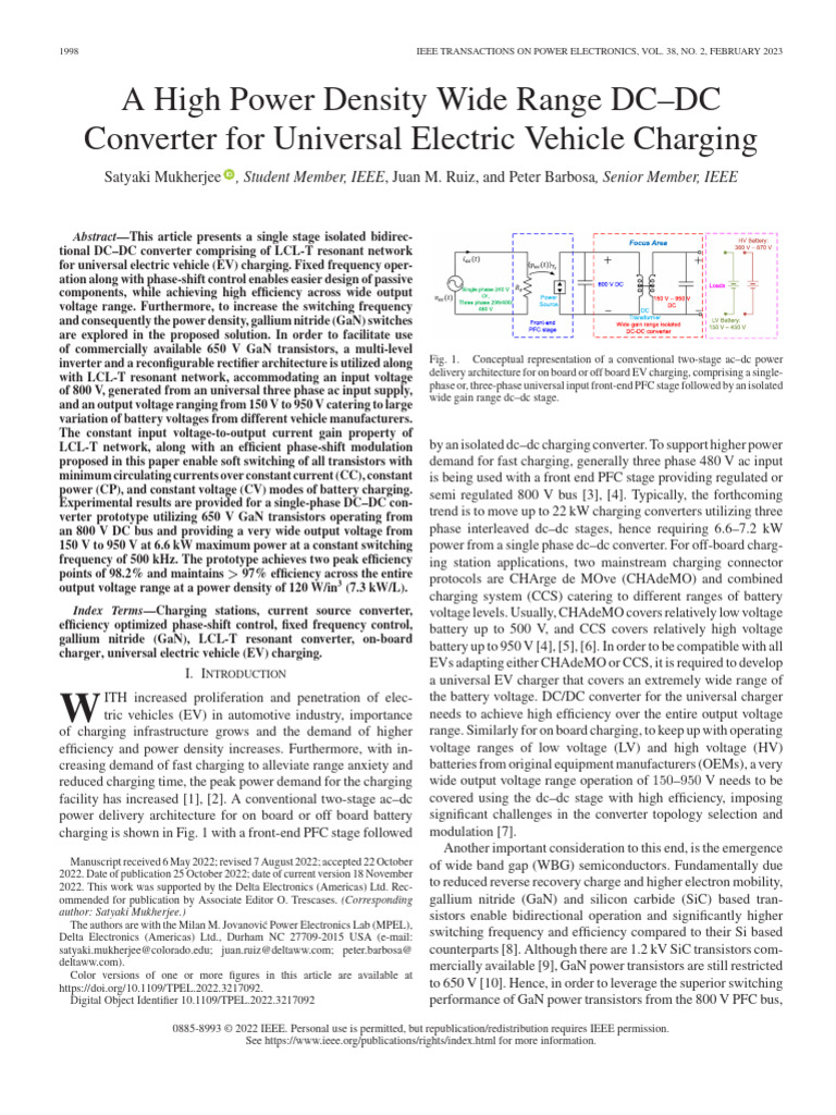 High Power Density DC-DC Converter for EVs | PDF | Rectifier | Power ...