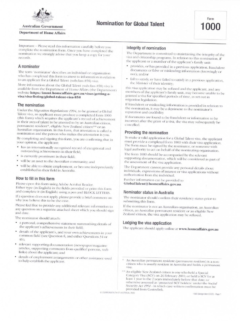 Nomination Form. | PDF