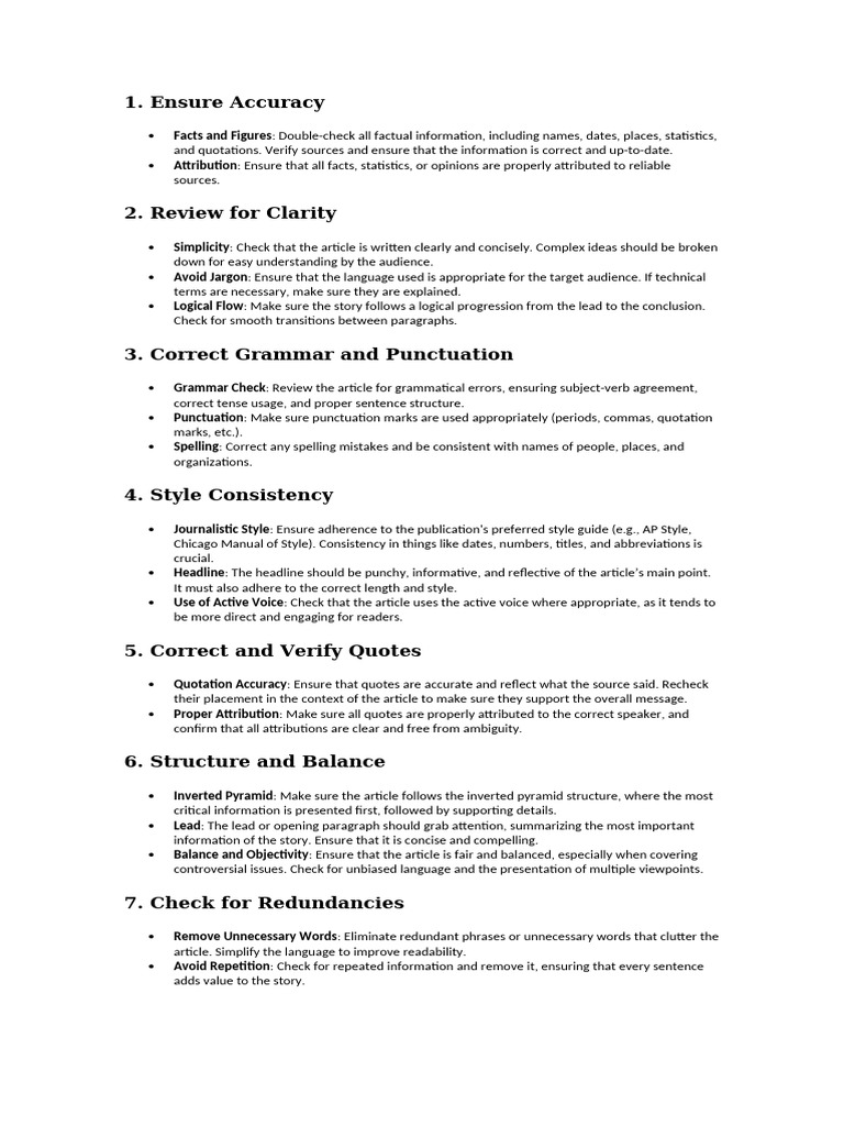 Essential Copy Editing Checklist | PDF | Proofreading | Comma