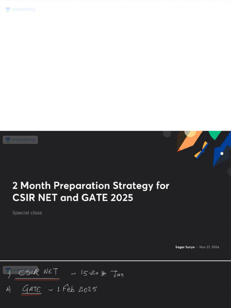 2 Month Preparation Strategy For CSIR NET and GATE 2025 With Anno | PDF