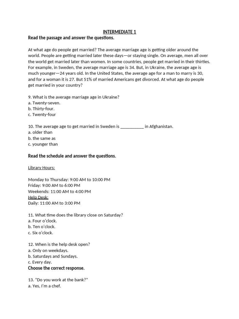 We print placement test pdf workweek and weekend