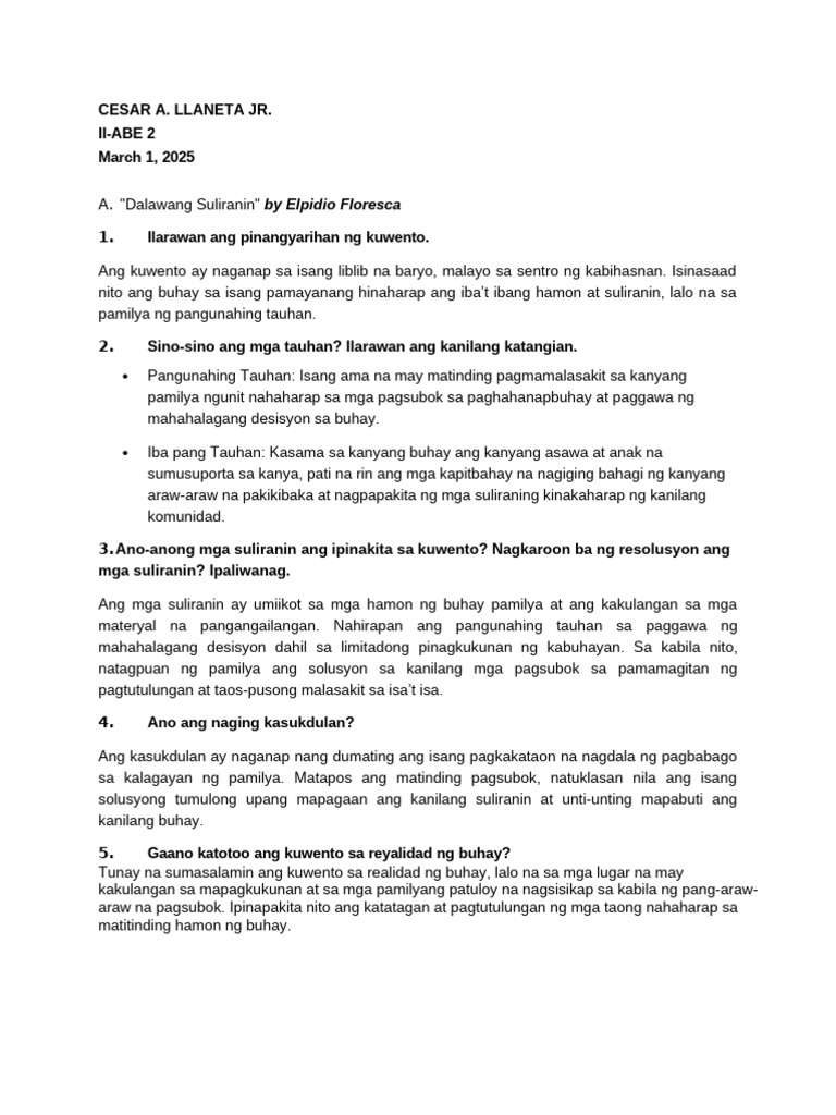 Soslit Activity | PDF