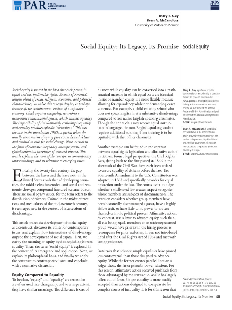 Understanding Social Equity Concepts | PDF | Justice | Crime &amp; Violence