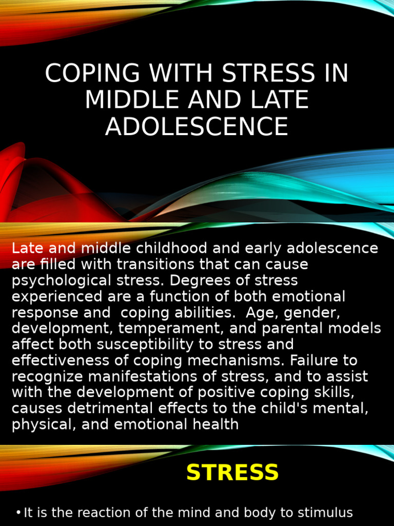 Lesson 4 Q3 Coping With Stress in Middle and Late Adolescence | PDF ...