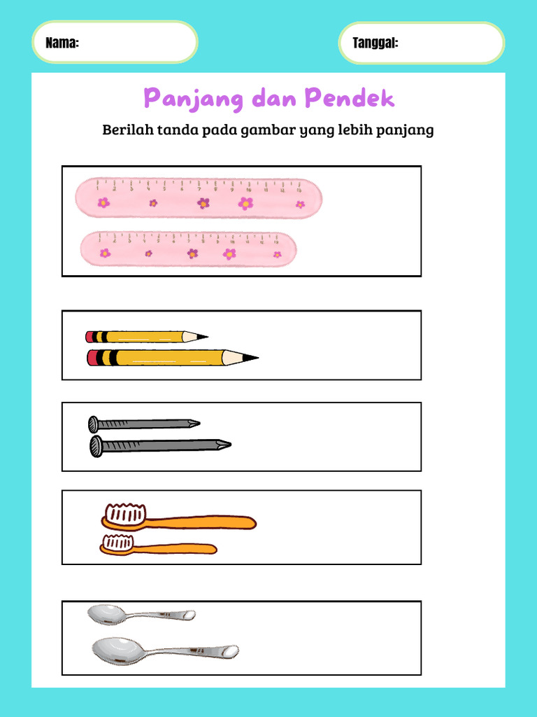 Mengenal Ukuran Panjang Dan Pendek | PDF