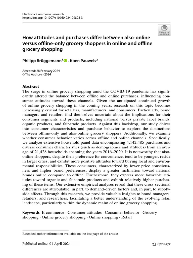 Online vs Offline Grocery Shopper Insights | PDF | Online Shopping | Brand