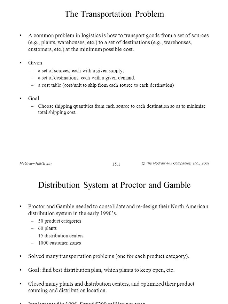 Transportation Problem PDF | PDF