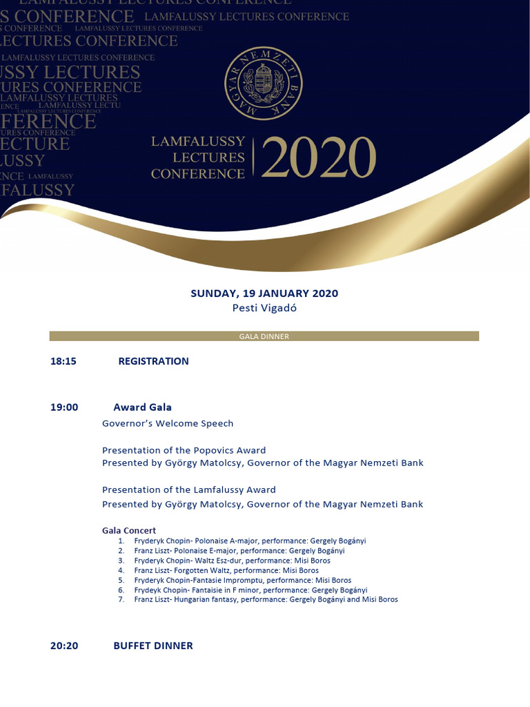 Gala Dinner and Economic Conference 2020 | PDF | Economics | Economies