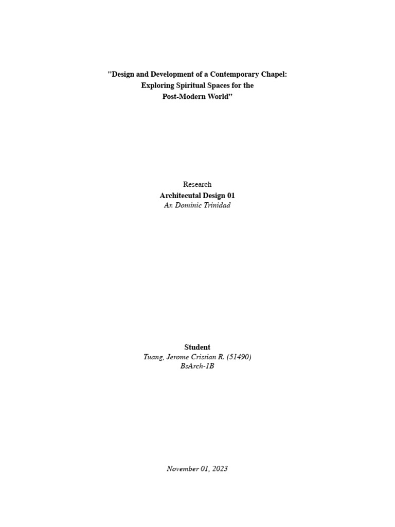 Contemporary Chapel Design Guide | PDF | Building Code | Altar
