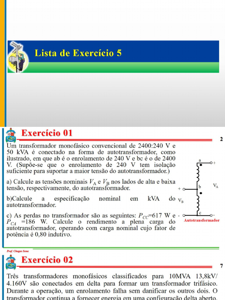 Lista de Exerccios Unidade II | PDF