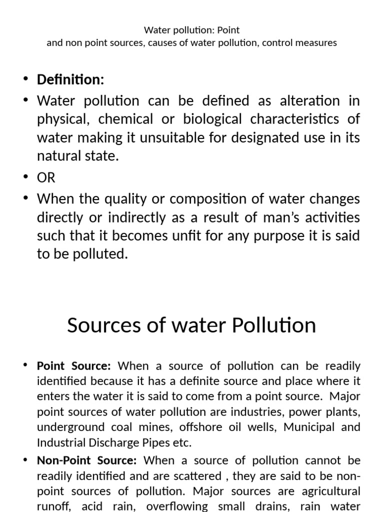 Water Pollution: Sources and Causes | PDF | Water Pollution | Water